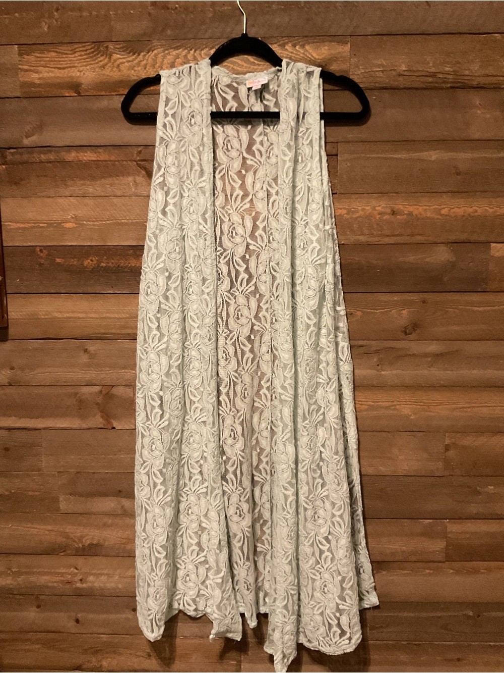 Lularoe Joy Vest Light Mint Color Lace Vest Women’s Size Medium